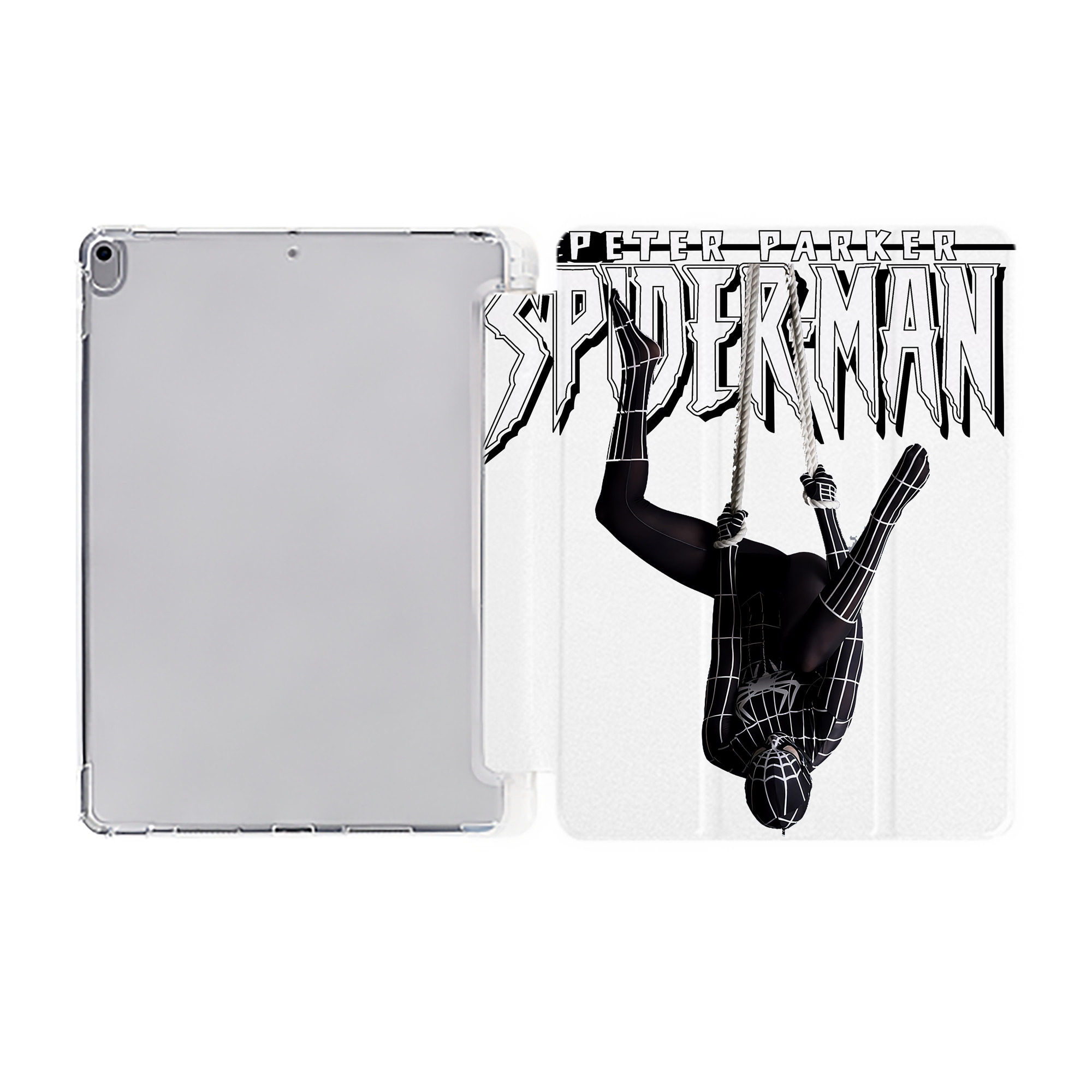 （画像用） Spider Man スパイダーマン IPad ケース ペン収納付き 三つ折りスタンド PUレザー×シリコン 対応機種9.5/10.5/10.9インチ
